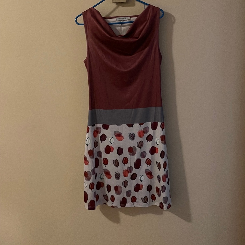 pink with tulips dress